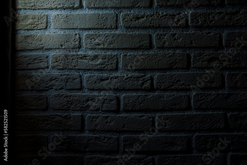 Background, false brick wall with texture in low light