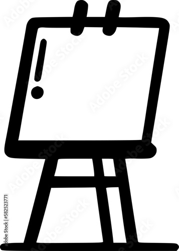 Easel - Black and White Isolated Icon - Vector illustration