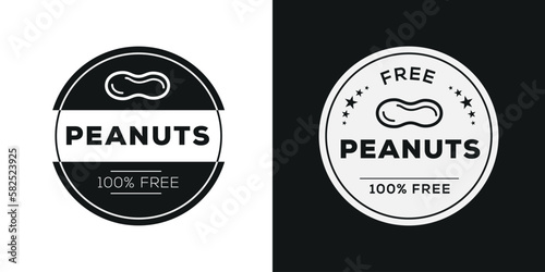 (Peanuts free) label sign, vector illustration.