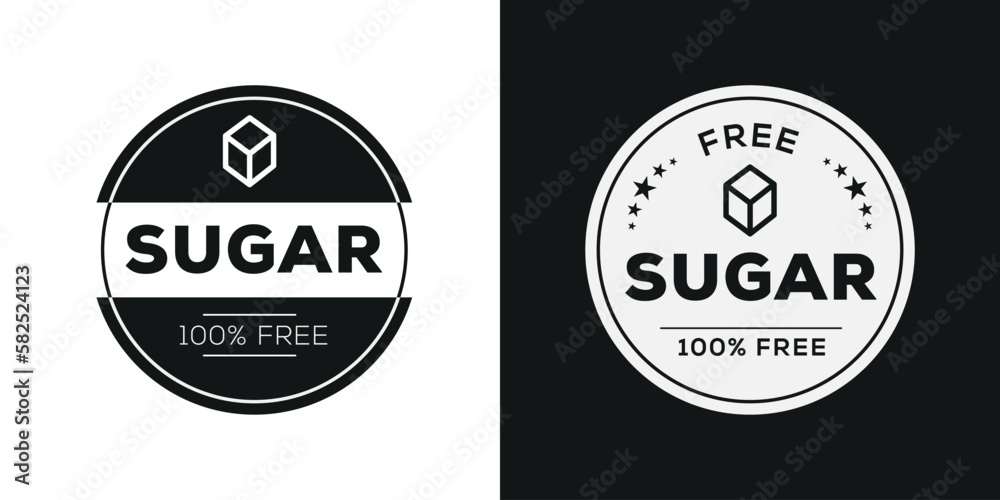 Fototapeta premium (Sugar free) label sign, vector illustration.