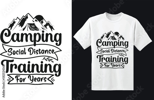 Camping social distance training for years camping svg t-shirt design