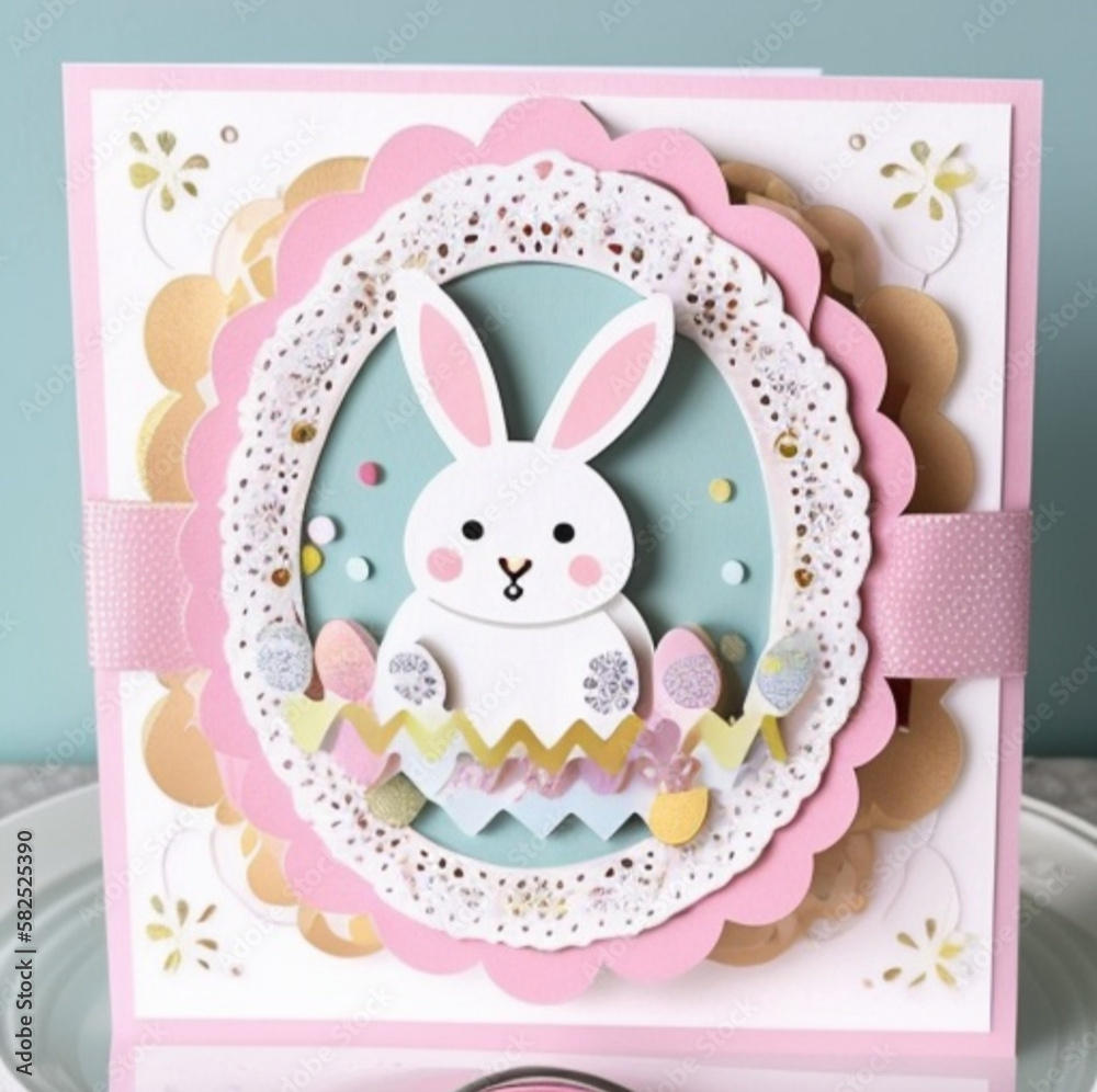 easter card with bunny easter card with bunny