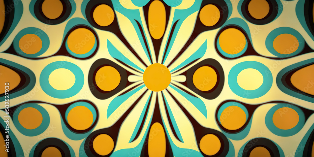 Fototapeta premium Abstract background 70s style. Generative AI