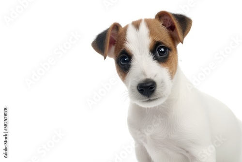 Puppy Jack Russell Terrier, isolated on white. Generative AI © AkuAku
