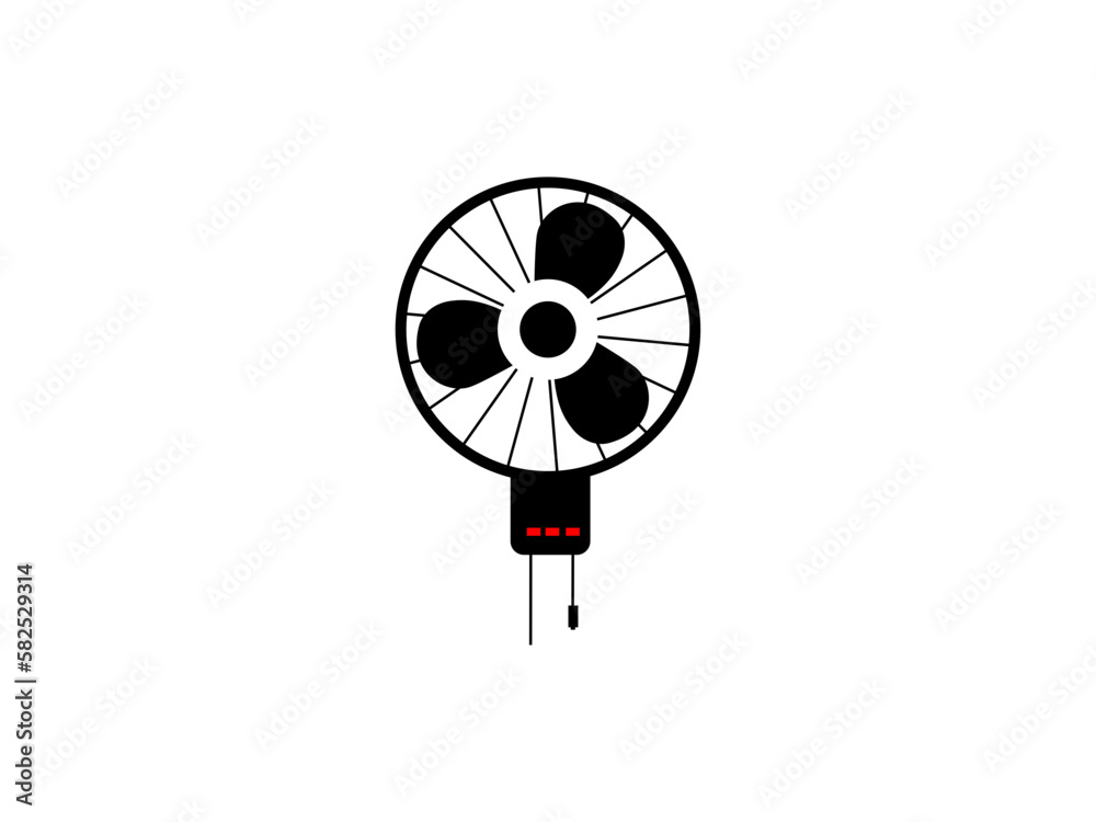 Obraz premium Fan icon on white background. Vector illustration. Electric Fan icon. Desk air electric fan. The symbol of colorful air fan. Simple, modern flat vector illustration for mobile app, website or desktop 