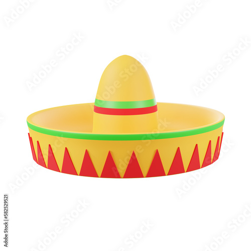 minimal maxican hat 3d rendering