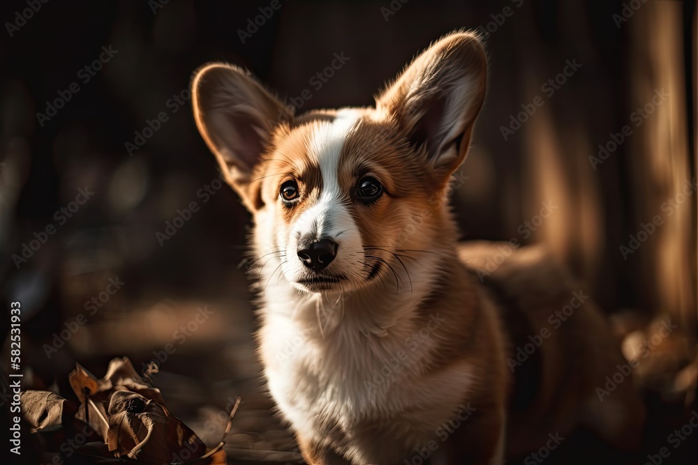 Obraz premium Corgi puppy dogs. Generative AI