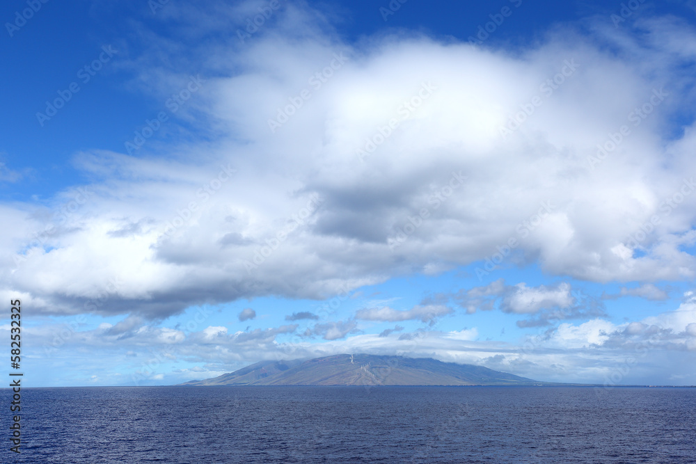 Maui, Hawaii: Looking towards the beautiful Hawaiian island from the ocean.