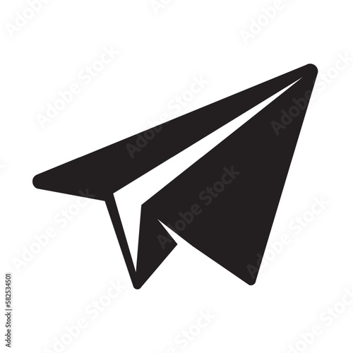 White paper plane on white background Vector illustration