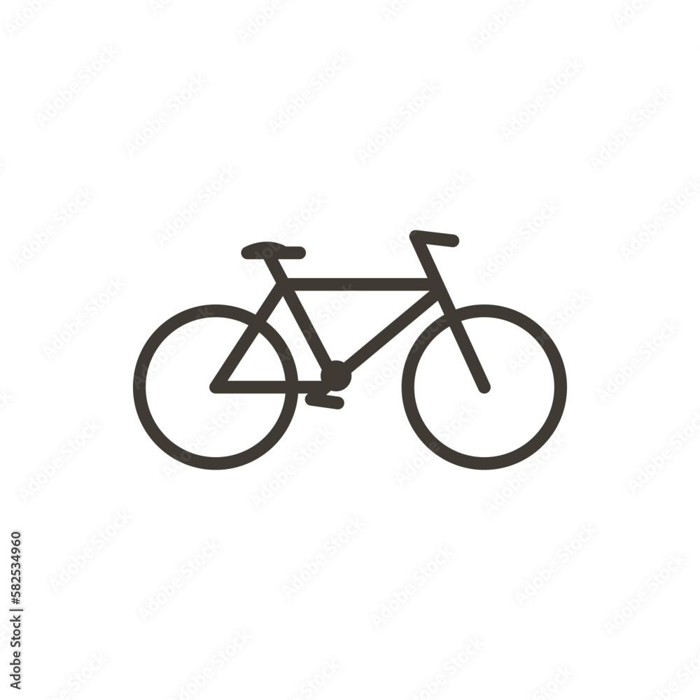 Bycicle vector thin line icon. Outline illustration of a bike