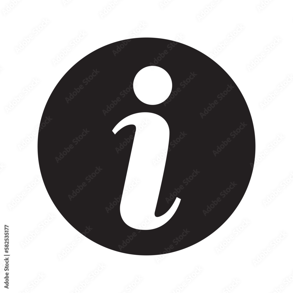 Information icon silhouette on white background Vector Information icon silhouette on white background Vector