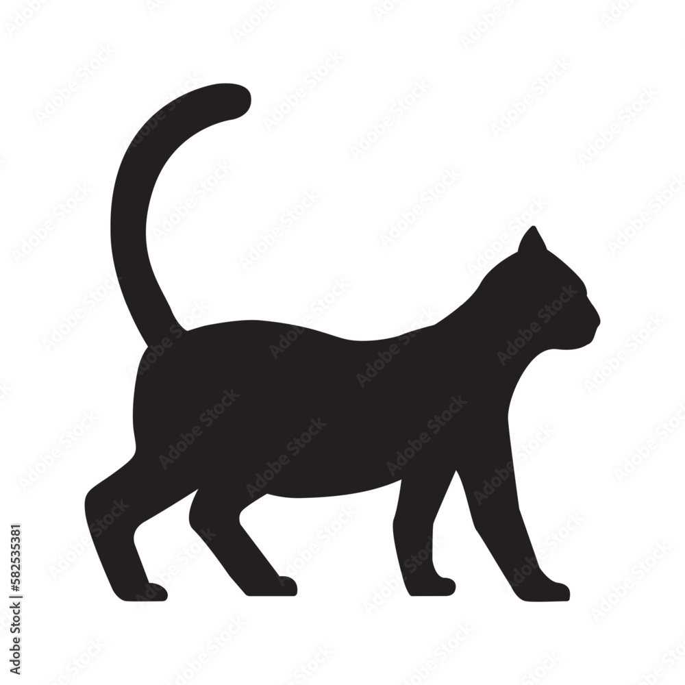 Walking Cat vector icon. Cat silhouette symbol. Linear style sign for mobile concept and web design.