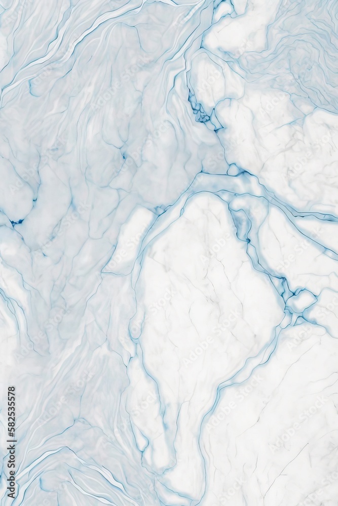 Blue and white marble, ideal for backgrounds, generative ai
