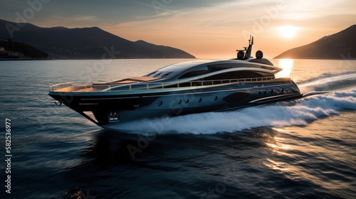 A stunning luxury yacht - Generated by Generative AI