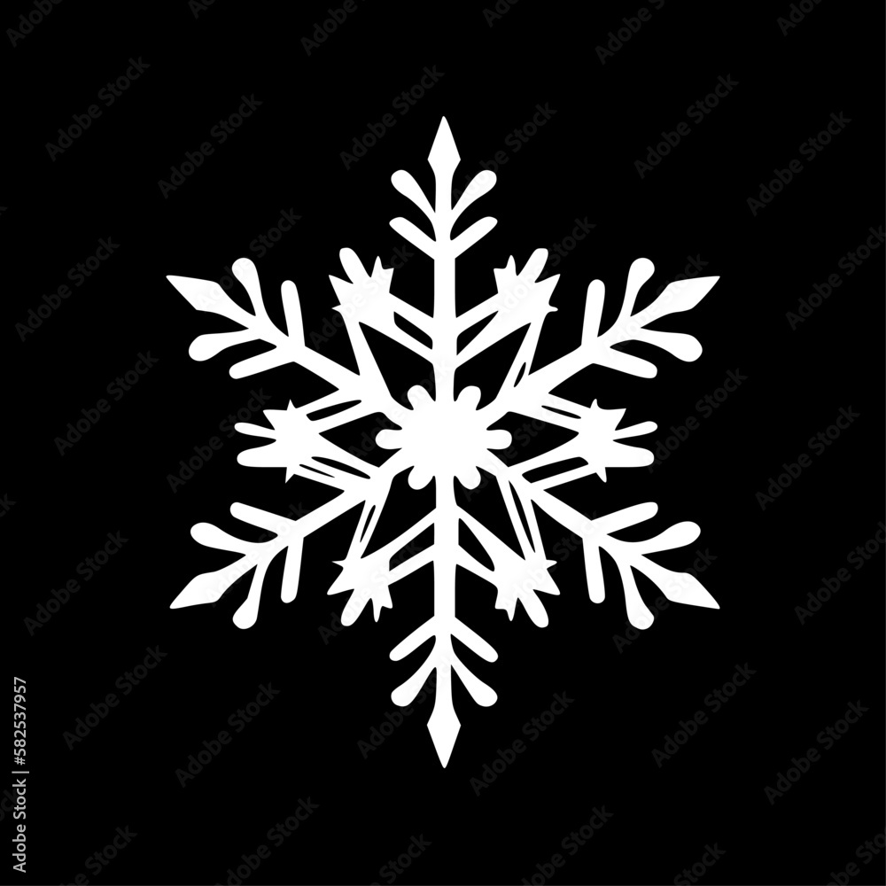 Snowflake | Minimalist and Simple Silhouette - Vector illustration
