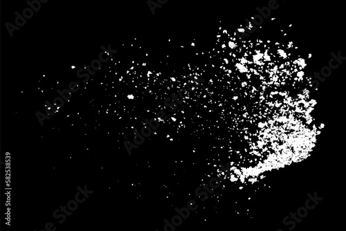 White splashes isolated on black background. Abstract vector explosion. Digitally generated image. Illustration, EPS 10.