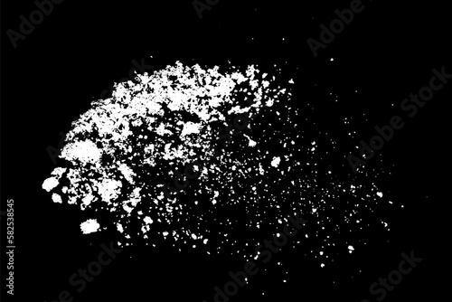 White splashes isolated on black background. Abstract vector explosion. Digitally generated image. Illustration, EPS 10.