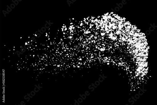 White splashes isolated on black background. Abstract vector explosion. Digitally generated image. Illustration, EPS 10.