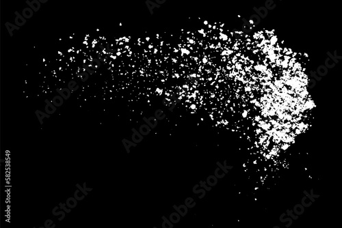 White splashes isolated on black background. Abstract vector explosion. Digitally generated image. Illustration, EPS 10.