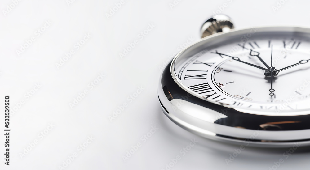 Classic pocket watch with a white dial in a close-up view, reflecting simplicity and elegance. Classic pocket watch with a white dial in a close-up view, reflecting simplicity and elegance.