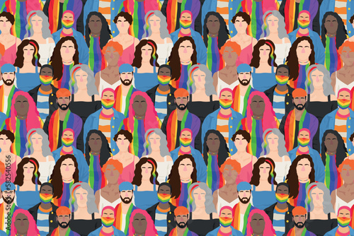 Group of LGBT people. Pattern for design