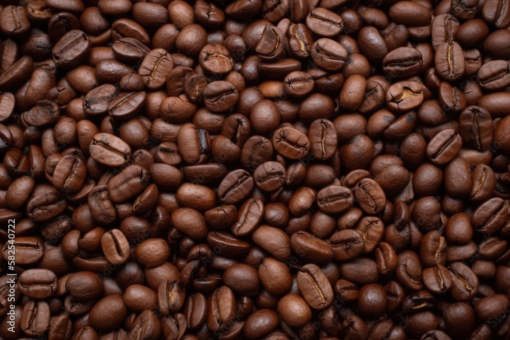 Roasted coffee bean full background made with generative AI