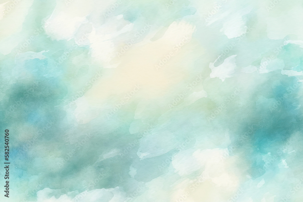 blue sky with clouds abstract watercolor