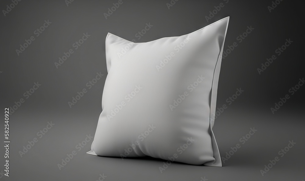 a white pillow on a gray background with a black background and a white pillow on the side of the pillow, with a black background and white pillow on the other side. generative ai a white pillow on a gray background with a black background and a white pillow on the side of the pillow, with a black background and white pillow on the other side. generative ai
