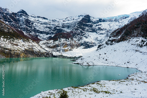 lake in the mountains, tronador patagonia