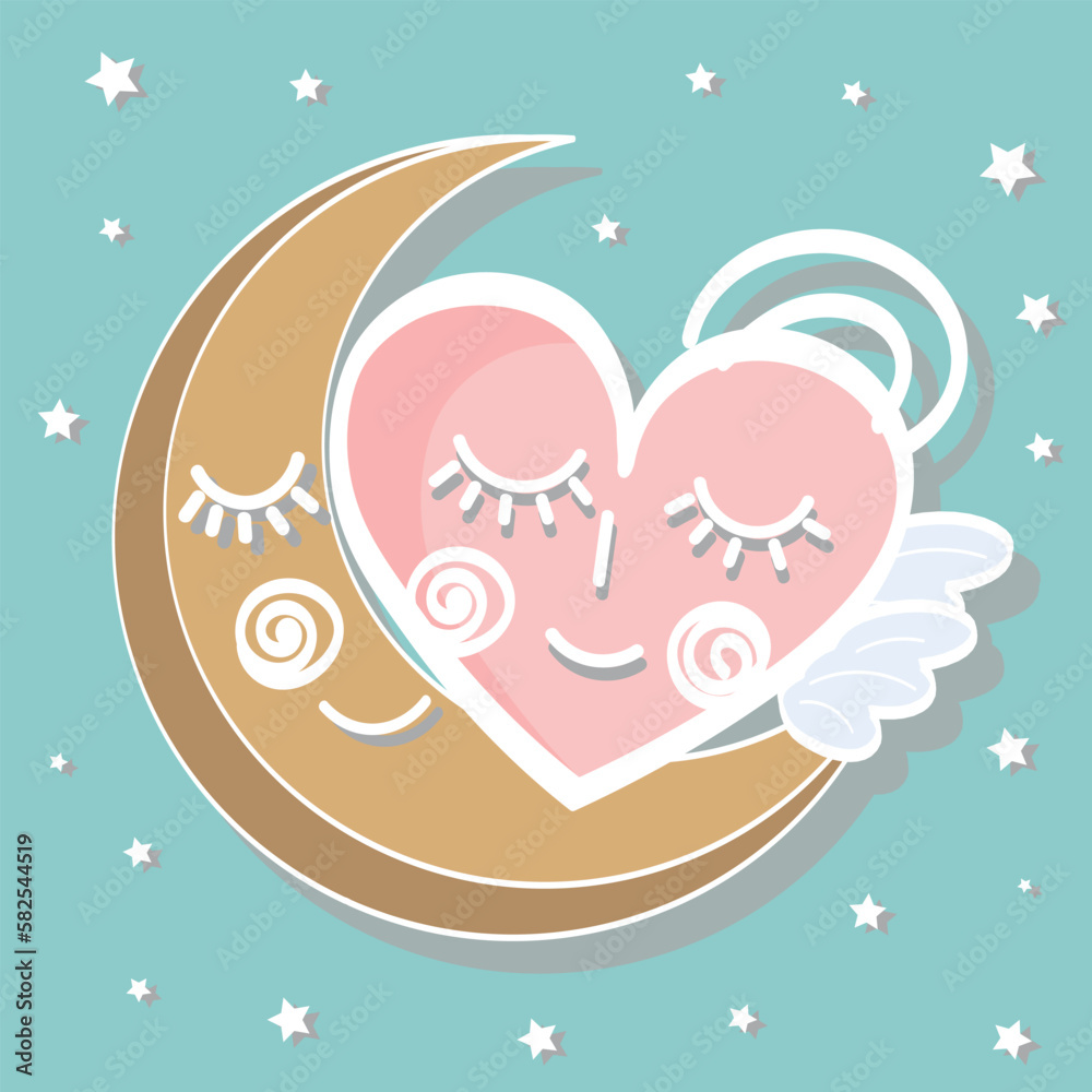 moon and heart moon and heart