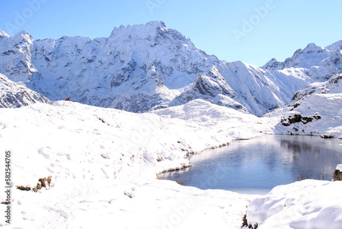 Lauzon Lake in Chapelle en Valgaudemar in the french alps photo