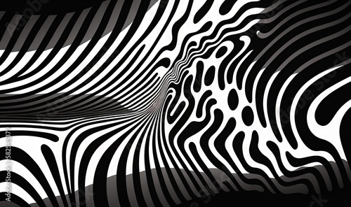 Wallpaper Mural  a black and white abstract background with a wavy pattern of lines and curves in the center of the image, with a black and white background.  generative ai Torontodigital.ca