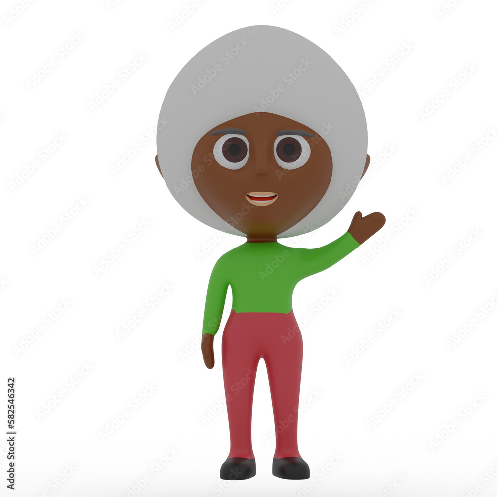 3d cute character waving hand 3d cute character waving hand