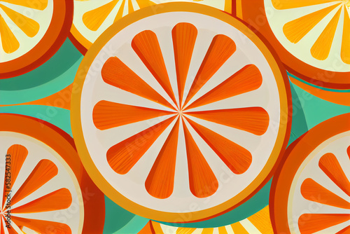 Doodle orange and abstract elements. Hand drawn pattern illustrations