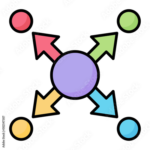 Network Line Color Icon