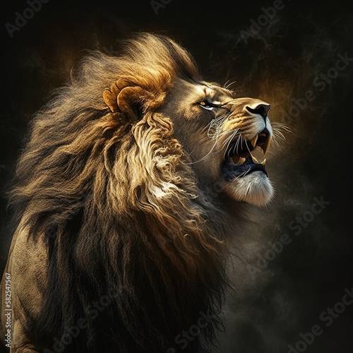 The powerful lion. Generative Ai