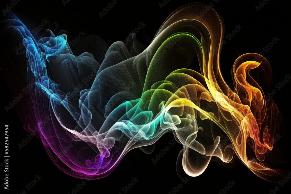 illustration, transparent and colorful energy waves, ai generative illustration, transparent and colorful energy waves, ai generative