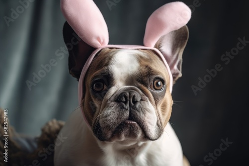 Easter Dog Portrait. Generative AI © AkuAku