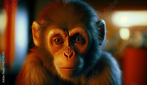 Small monkey photo with blurred background © M.A.Stocklen