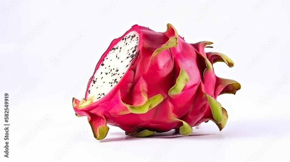 Dragon fruit isolated on white background created with generative AI technology