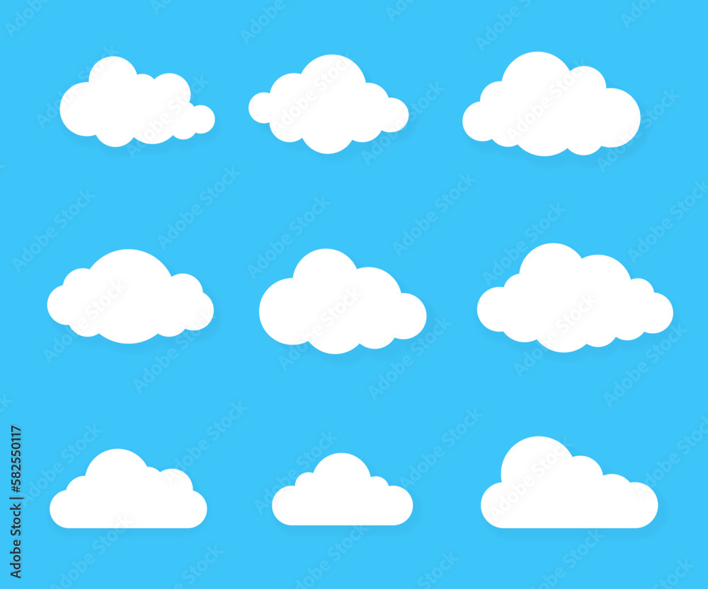 Clouds icon vector illustration Cloud symbol or logo different clouds set Clouds icon vector illustration Cloud symbol or logo different clouds set