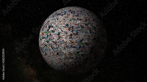 Canvas-taulu Globe of the earth full of trash