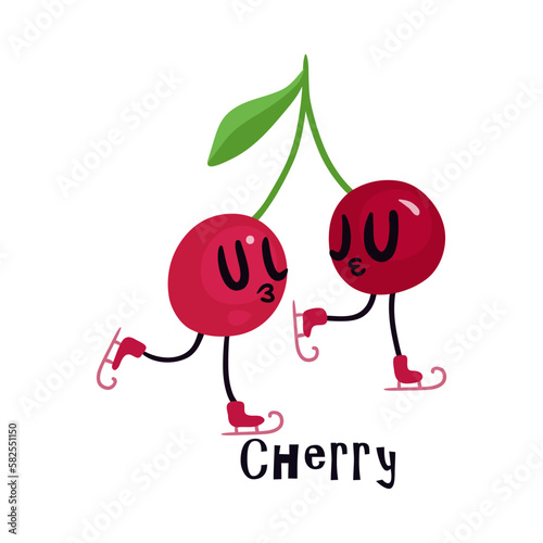 Cherries Sport Illustration