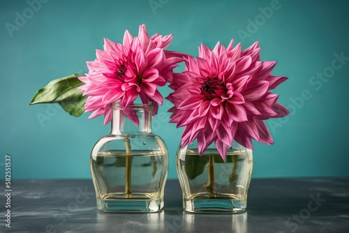 Tasetful sophistication, Pink flowers, AI generated photo