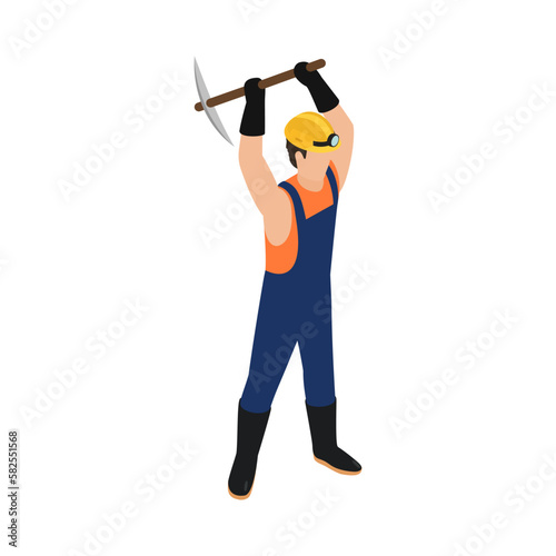 Miner Isometric Illustration
