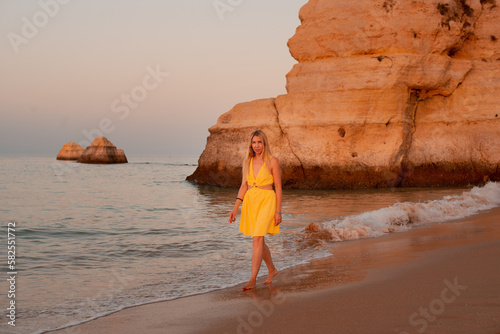 woman walking on the beach