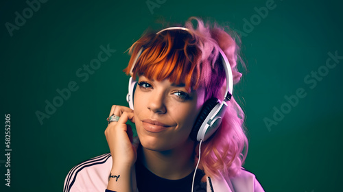 girl with headphones