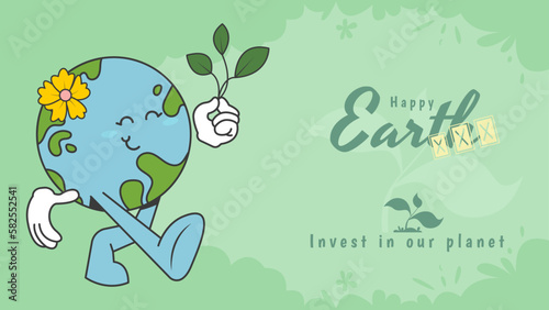 earth day background, flat vector illustration