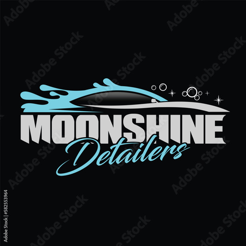 Mobile detailing and car logo design template