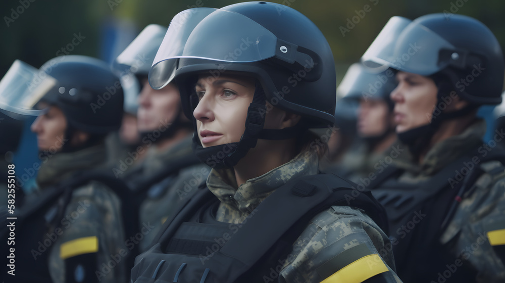 Ukrainian soldiers lined up ready to attack Ukrainian soldiers lined up ready to attack